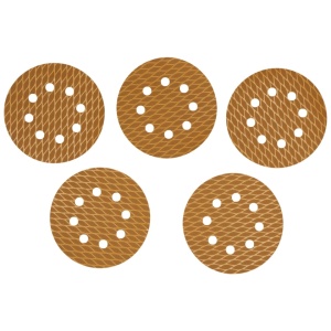 5 darabos csiszolókorong-készlet, eltömődésgátló, 125mm, tépőzáras, szemcse 320, Dedra