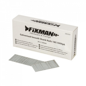 5000 darabos készlet horganyzott szögek, 18GA, 25mm x 1.25, Fixman