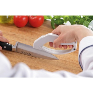 Ascutitor cutite ergonomic, lame reversibile cu ascutire dubla din carbon, Hendi, 14 cm, cu protectie degete - Img 2