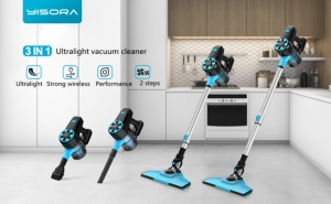 Aspirator vertical 3 in 1 fara fir, acumulator, putere aspiratie 17kPA, autonomie 40min, 150W, Yisora N3 - Img 3