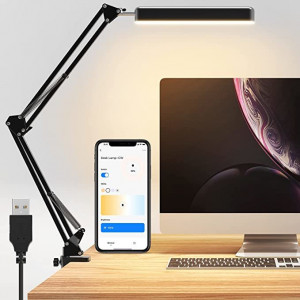 Asztali lámpa vezérlése telefonról, wi-fi, bluetooth, asztali bilincs, 3 színű LED SMD2835, dimmelhető, 3 színű LED SMD2835.