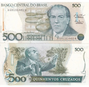 Bancnota Brazilia - 500 Cruzados 1987