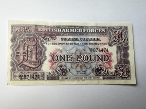 Bancnota Militara - British Armed Forces Special Voucher - 1 Pound – 2nd Series (1948–1956)