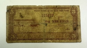 Bancnota - Vietnamul de Sud - 5 Dong ( 1953-1955 ) - Img 3