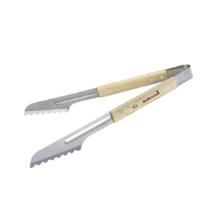 Barbecook BC-ACC-7070 clește din oțel inoxidabil, mâner din lemn de cauciuc, 100% FSC, 40cm - Img 1