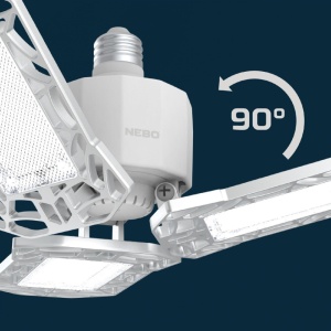 Bec profesional LED 6000 lumeni, E27, 3 surse lumina reglabile la unghi, consum 60W, culoare 6500K, NEBO  - Img 7