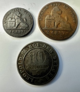 BELGIA - LEOPOLD II - 1/2/10 CENTIMES ( 1870-1894 ) - Img 2