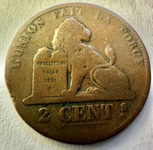 BELGIA - LEOPOLD II - 2 CENTIMES 1870 - Img 2