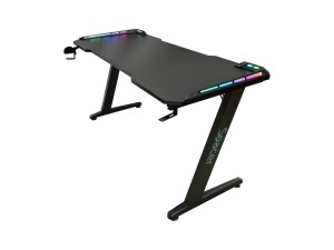 Birou GAMING cu lumini LED RGB, 1400 x 600, suport pahar, casti, MDF 18mm, Spacer - Img 2