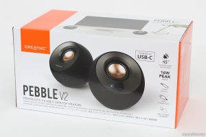 Boxe Creative Pebble v2, 2.0, 8W RMS, USB-C/A & 3.5mm jack, Negru - Img 2