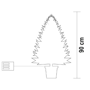 Brad artificial alimentat cu baterii, cu iluminare LED încorporată, înălțime 90 cm - Img 3