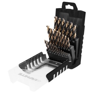 Burghiu metal HSS-CNC, 124°, tip Pro-Tec, 1,0 - 13,0 mm, set 25 buc.