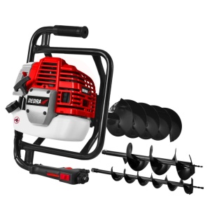Burghiu pentru gauri pamant pentru stalpi, gard, copaci, motor benzina 2 T, 52cc, 3 burghie incluse, Dedra - Img 6