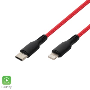 Cablu incarcare USB C - Apple Lightning, 2.1A, 1m, rosu