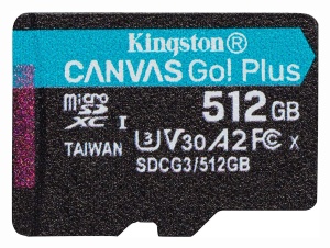 CARD MicroSD KINGSTON, 512 GB, MicroSD, clasa 10, standard UHS-I U3, "SDCG3/512GB"