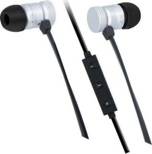 Casti audio stereo bluetooth, microfon incorporat, In-Ear, capete magnetice, telecomanda pe fir, ARGINTIU, Grundig - Img 5