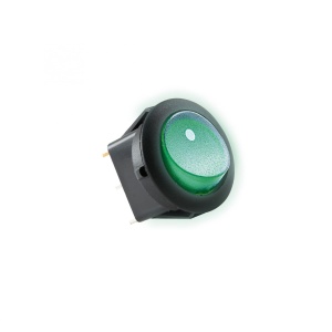 Comutator basculant cu bec, 12V, 1 circuit, verde - Img 1