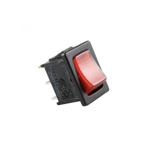 Comutator basculant cu bec, 250V, 1 circuit, roşu