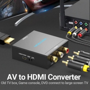 Convertor audio-video premium de la 3 x RCA TATA la HDMI mama, 720p/1080p, alimentare usb, ideal conectare console jocuri vintage, Vention - Img 8