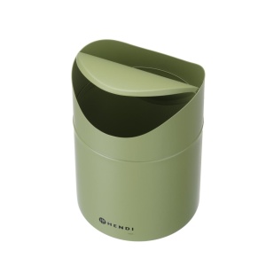 Coș de gunoi de masă cu capac basculant, HENDI, 1,2L, Verde, ⌀120x(H)165mm - Img 2