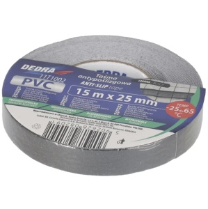 Csúszásgátló szalag lépcső, előszoba, kórház, öntapadó, 25mm x 15m, pvc, fekete, Dedra - Img 2