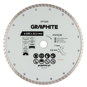 Disc de taiere diamantat Turbo, 230 x 22.22 mm, taiere uscata