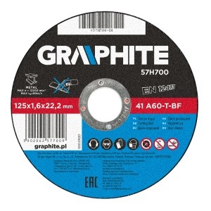 Disc taiere, pentru metal 125 x 1.6 x 22.2 mm,