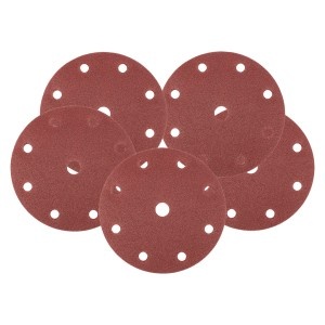 Discuri de slefuit 150 mm, P80, 5 buc, cu 9 gauri pentru 04-721