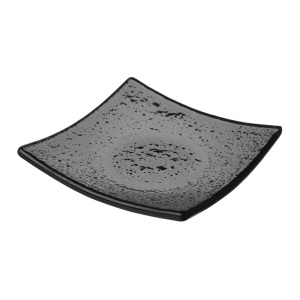 Farfurie patrata vetro fingerfood din sticla neagra, 80x80mm Fine DIne - Img 1