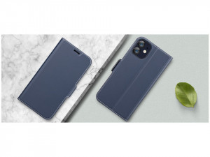 Flip telefontok Apple Iphone 12 mini 5.4" 2020, sötétkék, Holidi - Img 4