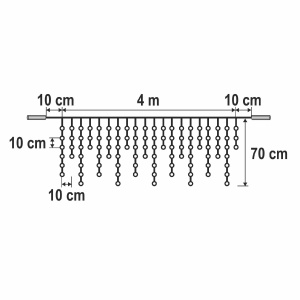 Ghirlanda luminoasa, 200 LED-uri, cablu alb, pentru utilizare în exterior - Img 4