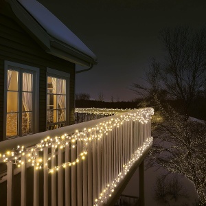 Ghirlande luminoase, 100 LED-uri, cablu alb, pentru exterior - Img 1