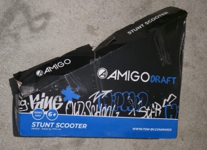 Gyermek freestyle / stunt roller, graffiti modell, kék/fekete, Amigo Draft - ( sérült karton csomagolás ) - Img 3