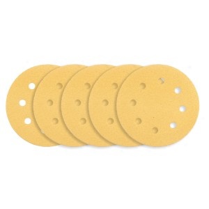 Hartie de slefuit cu suport Velcro 180 mm, K80, 5 buc, cu 8 gauri pentru slefuitor 59G263
