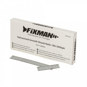 Horganyzott szögek 10x1.25mm, 18G típus, 5000 db, Fixman