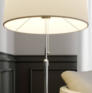 Lampa de podea PREMIUM, reglabila pe inaltime 1.30 - 1.55m, abajur 42 x 40cm ALB, soclu E27, LUCANDE - Img 2