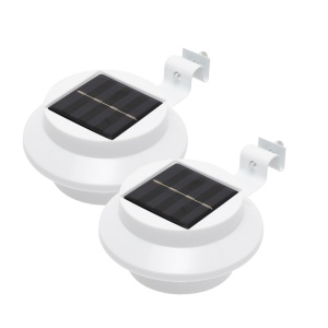 Lumină solară de grădină, pentru streașină, gard, 3 LED-uri albe calde, 2buc/cutie