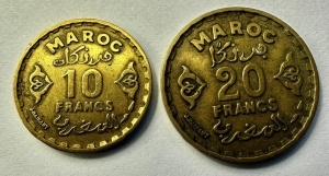 MAROC - PROTECTORAT FRANCEZ - MOHAMED V - 10/20 FRANCS 1952 - Img 3