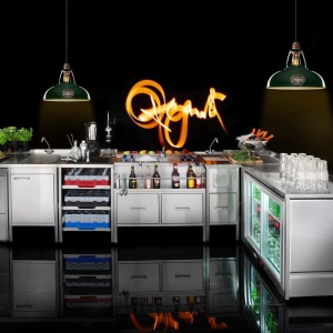 Masă de bar Oxygen Construction, argintie 700x650x(H)900 mm, Barmatic - Img 2
