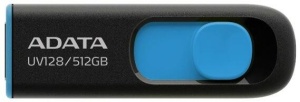 MEMORIE USB 3.2 ADATA 512 GB, retractabila, carcasa plastic, negru / albastru, "AUV128-512G-RBE"