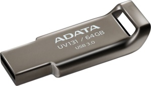 MEMORIE USB 3.2 ADATA 64 GB, profil mic, carcasa aliaj zinc, gri, "AUV131-64G-RGY"