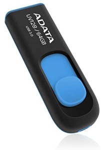 MEMORIE USB 3.2 ADATA 64 GB, retractabila, carcasa plastic, negru / albastru, "AUV128-64G-RBE" - Img 2
