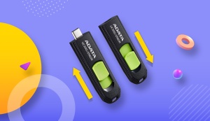 MEMORIE USB Type-C 3.2 ADATA 128 GB, retractabila, carcasa plastic, negru / verde "ACHO-UC300-128G-RBK/GN" - Img 4