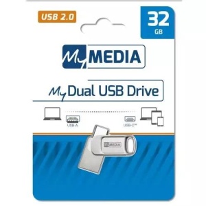 MEMORIE USB VERBATIM MYDUAL 32GB USB 2.0, ARGINTIU "69266" - Img 3