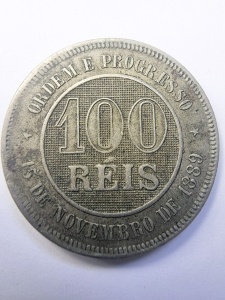 Moneda Brazilia - 100 Reis 1889