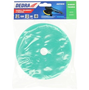 Nagyon kemény szivacsos polírozókorong, velco markolat, 150mm x 25mm, zöld, Dedra - Img 3