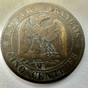NAPOLEON III - FRANTA - 5 CENTIMES 1853 - Img 2