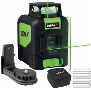 Nivela multi laser 2D ,cruce verde cu linii, proiectare 30 m, dioda Osram, Dedra - Img 2