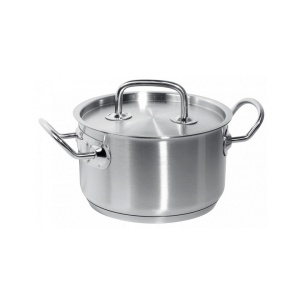 Oala cu capac, capacitate 3,5 Lit, 20 cm diametru x11,5 cm inaltime, Hendi Kitchen Line, din inox de cea mai buna calitate 18/0, grosime 0.7 mm, potrivita si pentru uz profesional
