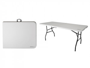 Összecsukható asztal kempinghez, kertbe, 180x74x74cm, fehér, Dedra